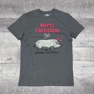 Rural King Holiday ‘Ya Filthy Hog’ T Shirt Unisex M Gray Funny Christmas Joke